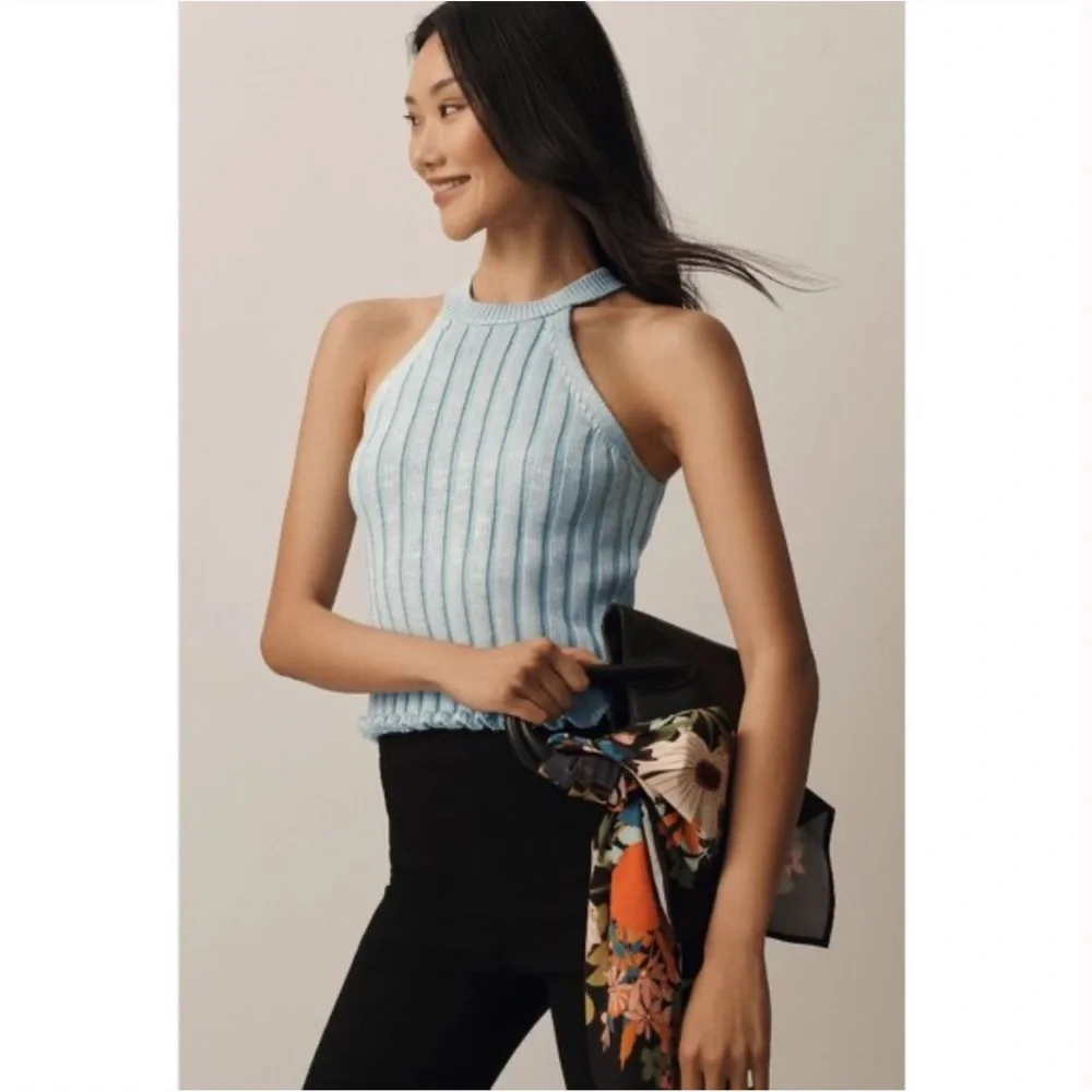 Pilcro Halter Ribbed Sweater Tank - Picture 1 of 6